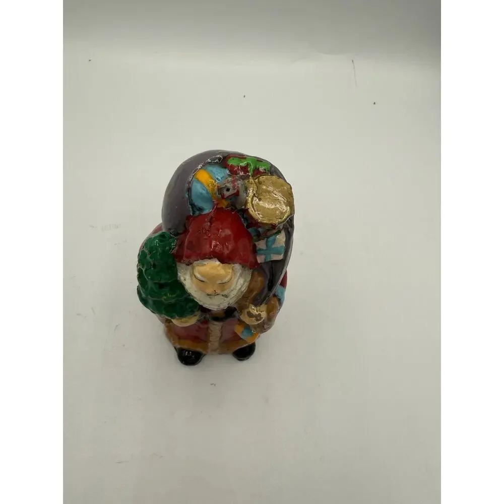 Vintage Old World Santa Claus Figural Christmas Candle 5 Inch Holiday Decor
